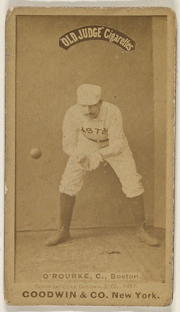 Goodwin & Company, O'Rourke, Catcher, Boston, from the Old Judge series (N172) for Old Judge Cigarettes
