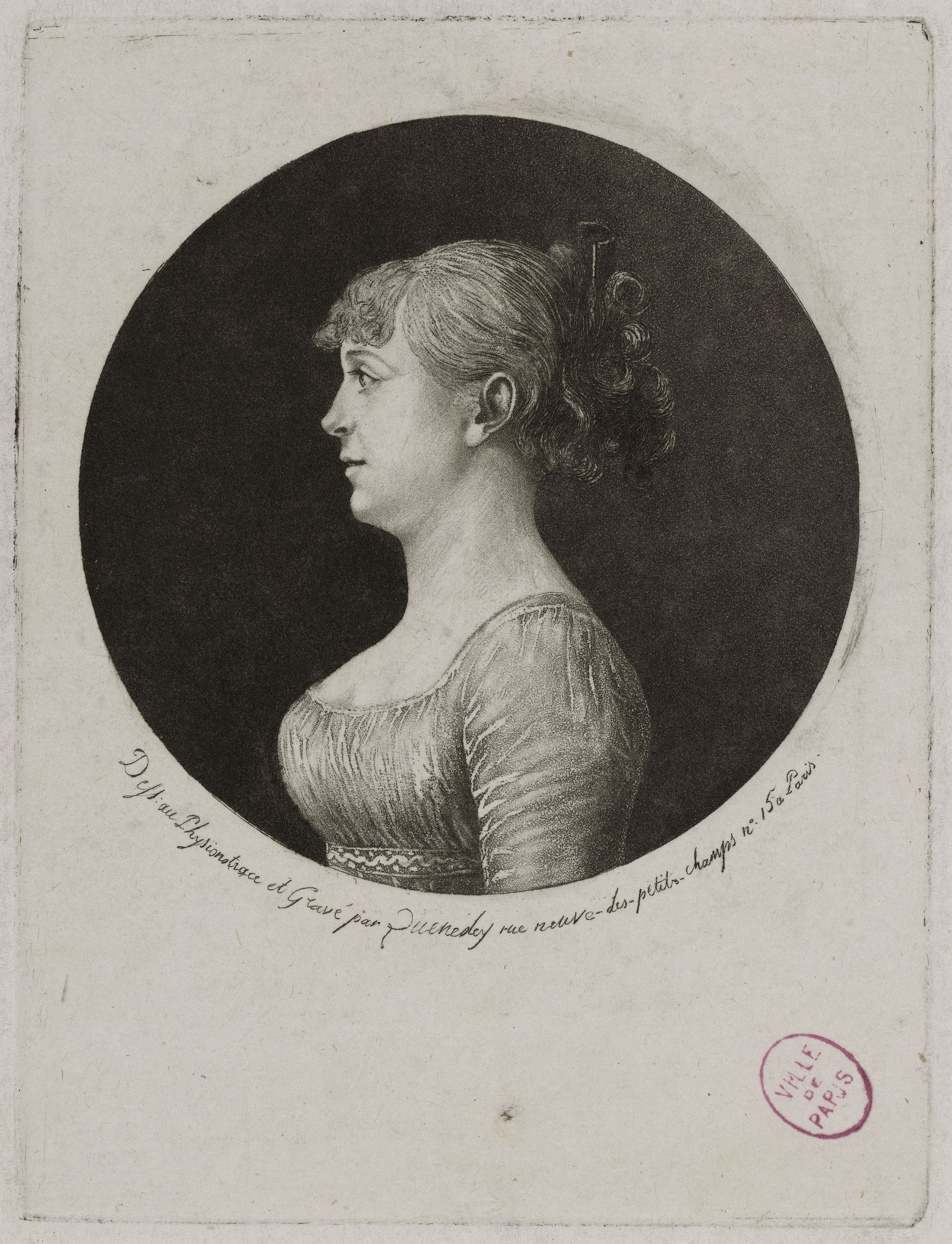 Edmé Quenedey, Portrait d'une femme, fin XVIIIème siècle/début XIXème siècle