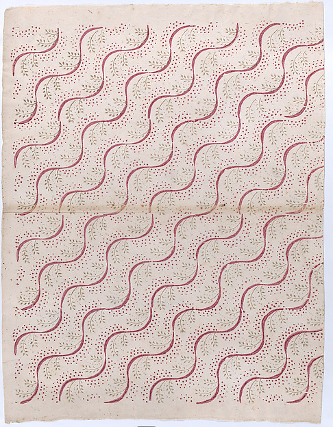 Anonymous, Book cover with overall red and green vine pattern