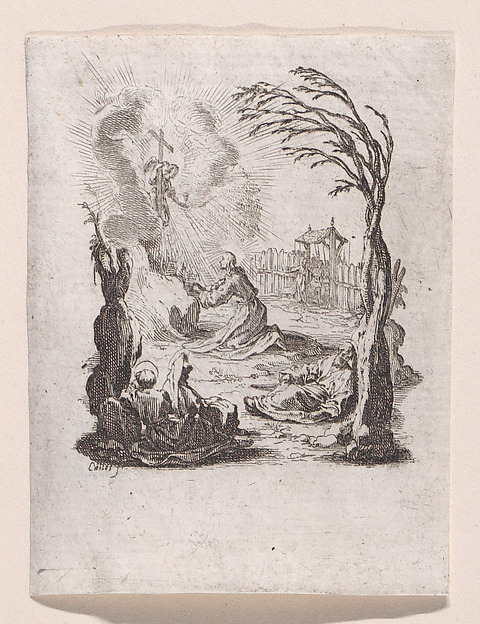 Jacques Callot, Jésus au Jardin des Oliviers (Jesus in the Garden of Olives), from "La Petite Passion" (The Little Passion)