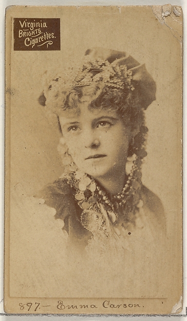 Allen & Ginter, Card 897, Emma Carson, from the Actors and Actresses series (N45, Type 2) for Virginia Brights Cigarettes