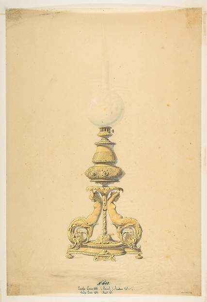 Anonymous, French, 19th century, Design for an Oil Lamp