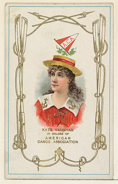 W. Duke, Sons & Co., Kate Vaughan in Colors of the American Canoe Association, from the Yacht Colors of the World series (N140) issued by Duke Sons & Co. to promote Honest Long Cut Tobacco