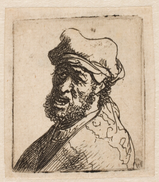 Rembrandt van Rijn, Råbende mand. Hoved