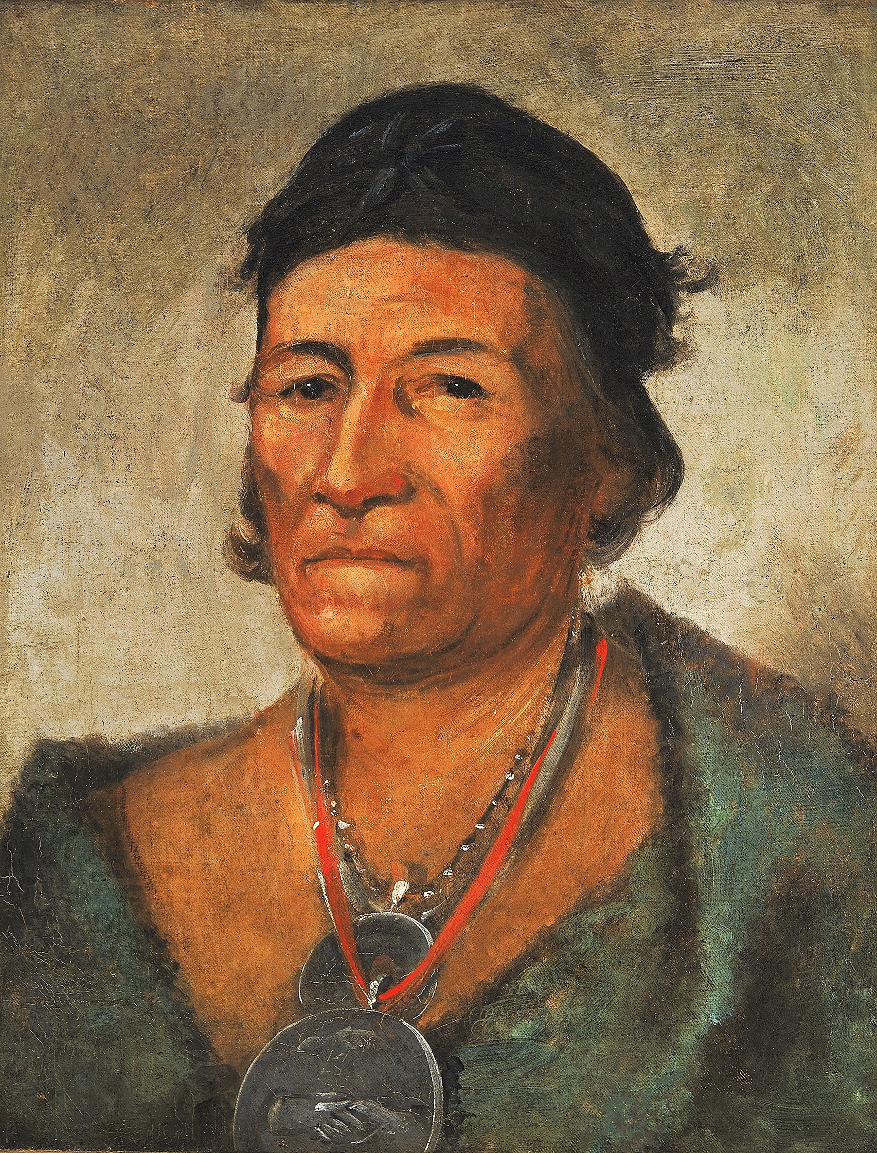 George Catlin, Ko-mán-i-kin, Big Wave, an Old and Distinguished Chief