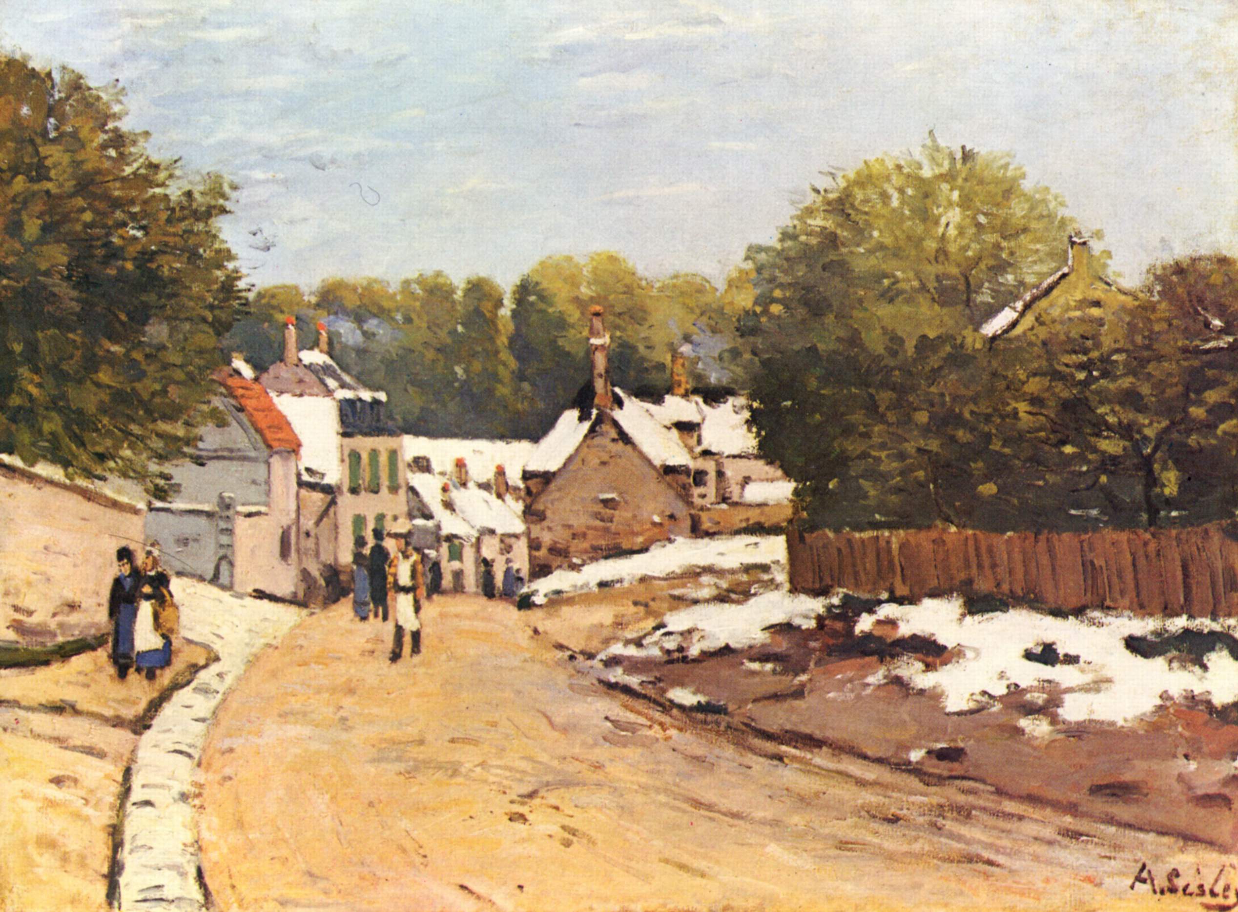 Alfred Sisley, Early Snow in Louveciennes