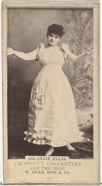 W. Duke, Sons & Co., Card Number 633, Celia Ellis, from the Actors and Actresses series (N145-3) issued by Duke Sons & Co. to promote Cross Cut Cigarettes
