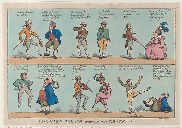 Thomas Rowlandson, Awkward Squads Studying the Graces!!