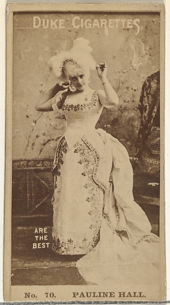 W. Duke, Sons & Co., Card Number 70, Pauline Hall, from the Actors and Actresses series (N145-6) issued by Duke Sons & Co. to promote Duke Cigarettes