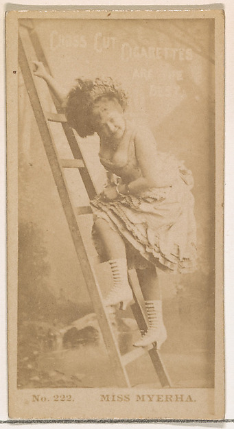 W. Duke, Sons & Co., Card Number 222, Miss Myerha, from the Actors and Actresses series (N145-2) issued by Duke Sons & Co. to promote Cross Cut Cigarettes
