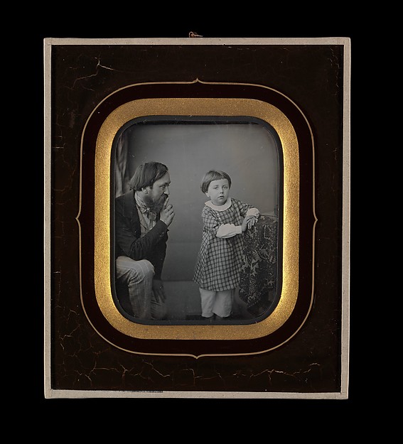 Unknown, [Man Calming a Young Boy Posing before the Camera]