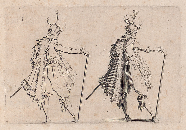 Jacques Callot, Le Gentilhomme a la Grande Canne (The Gentleman with a Large Cane), from "Les Caprices" Series B, The Nancy Set