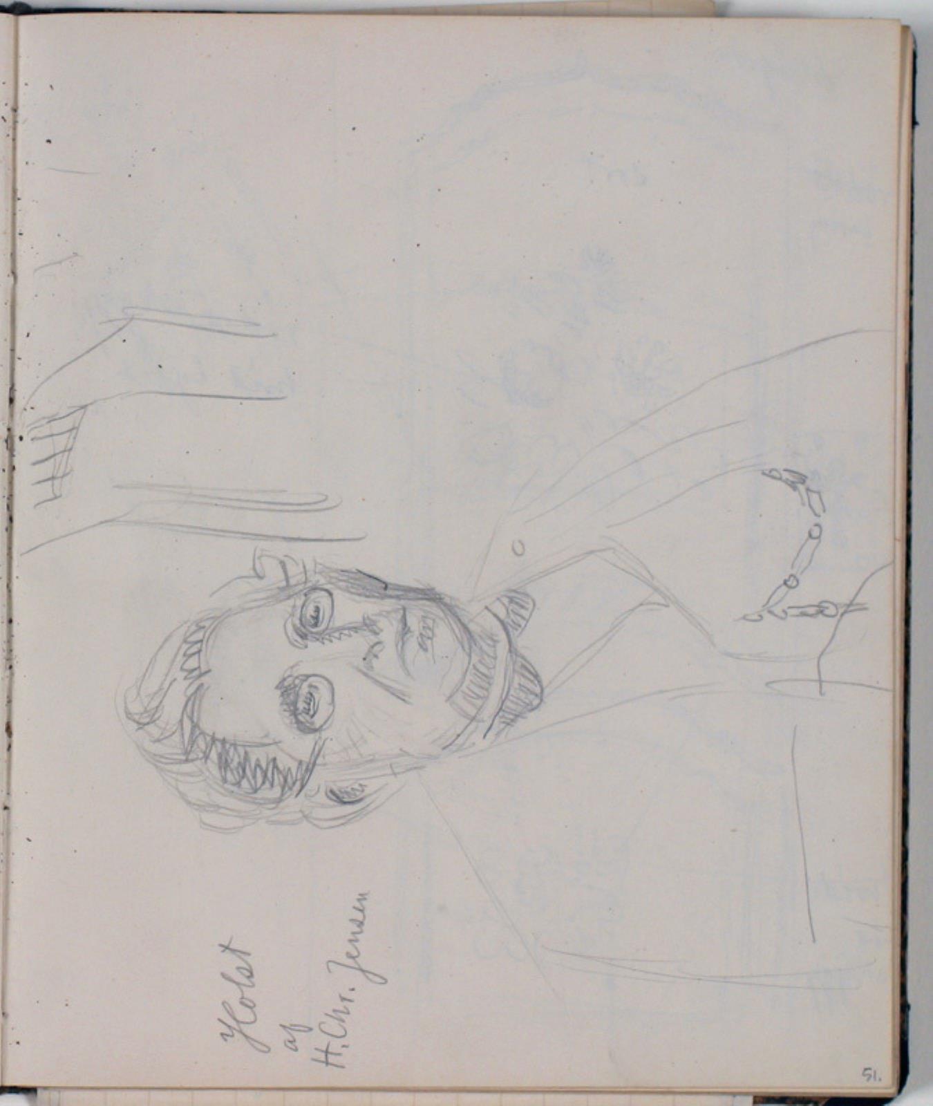 Niels Larsen Stevns, Studie af H. P. Holst efter maleri på Frederiksborg af H. Chr. Jensen 1892