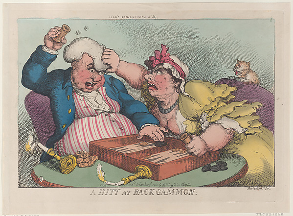 Thomas Rowlandson, A Hitt at Backgammon
