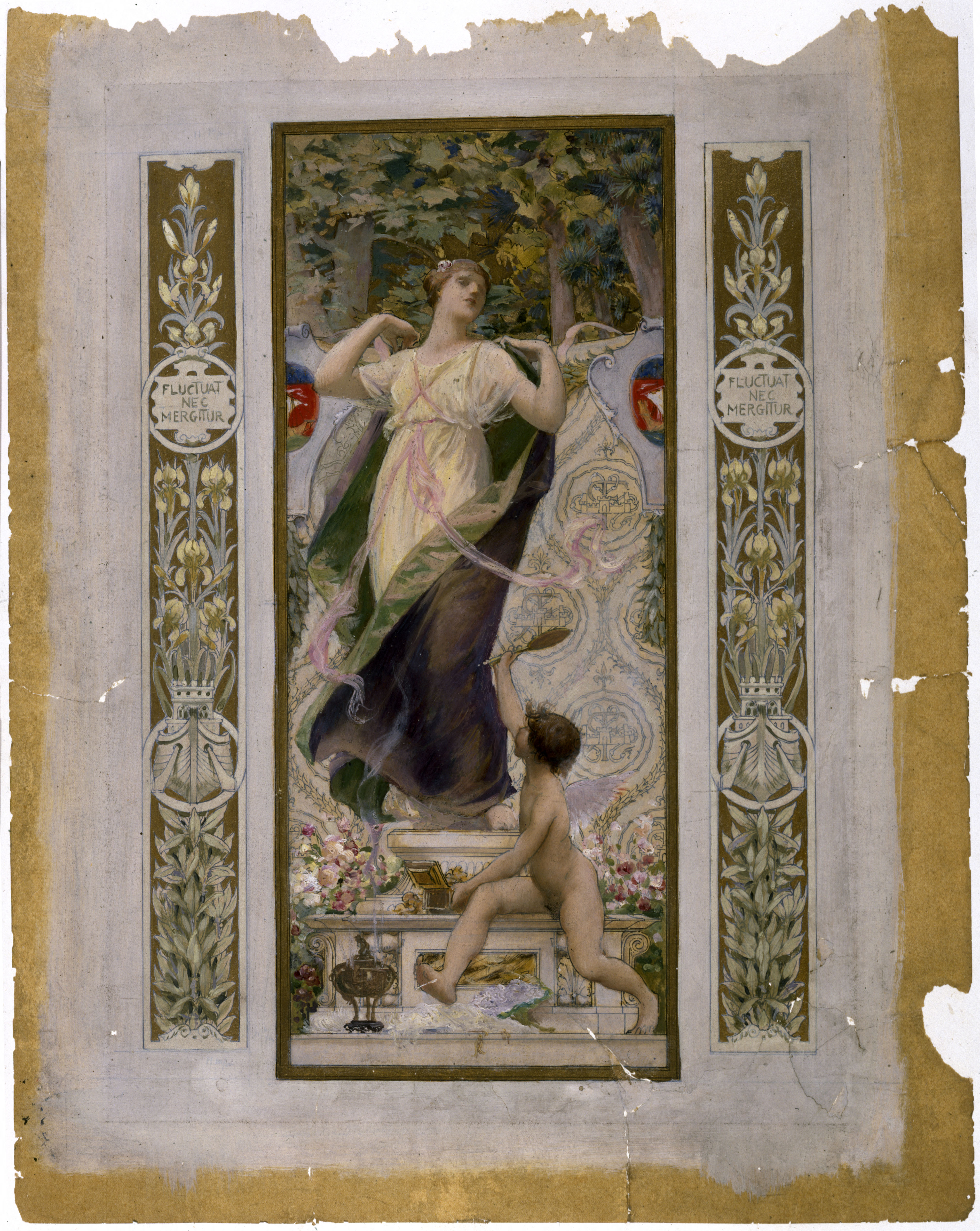 Luc-Olivier Merson, Esquisse pour l'escalier des Fêtes de l'Hôtel de ville de Paris : La Toilette féminine