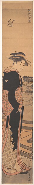 Katsukawa Shunchō, Young Lady by the Shore