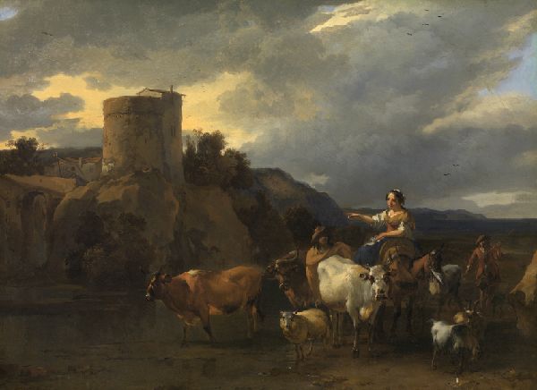 Nicolaes Berchem, Returning from the Meadow