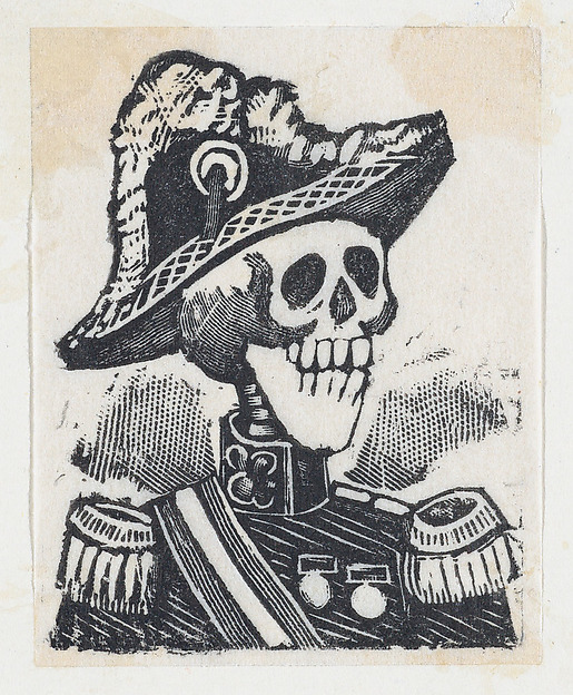 José Guadalupe Posada, A skeleton dressed as a military figure (vignette for the feast of the dead)