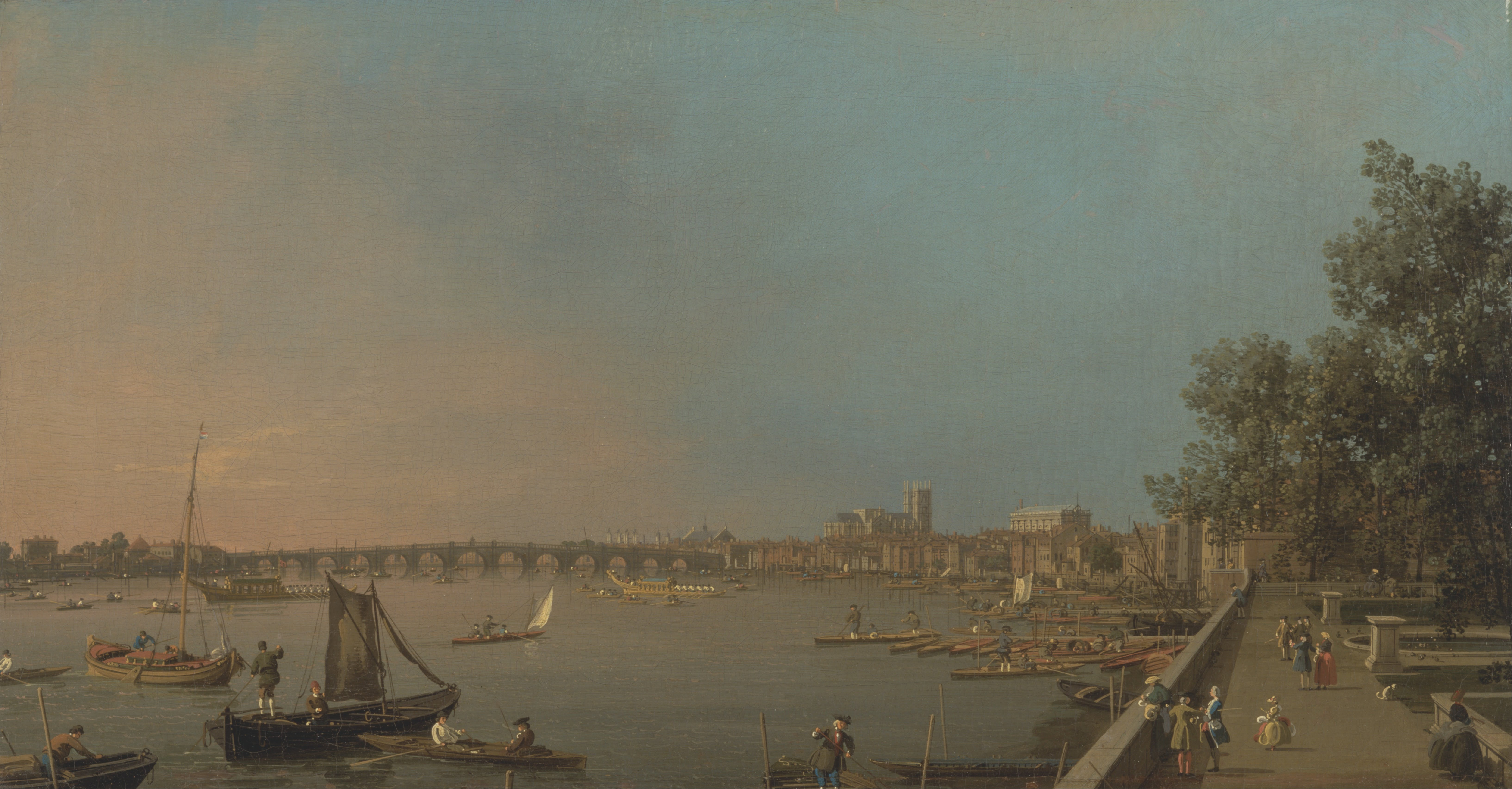 Canaletto, The Thames from the Terrace of Somerset House, Looking toward Westminster