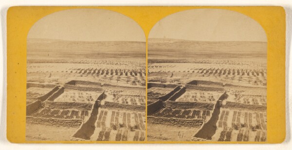 Unknown, [High angle view of tilled fields]