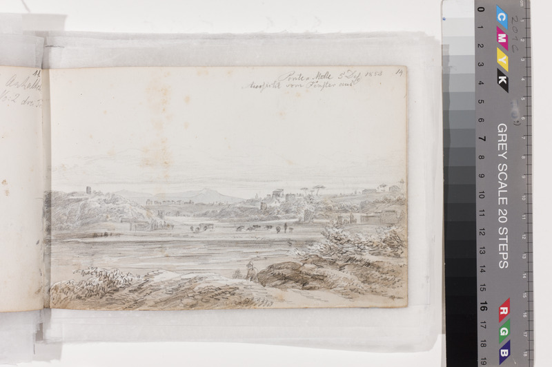 August Matthias (author) Hagen, Italian landscape. Sheet from the Drawing Album