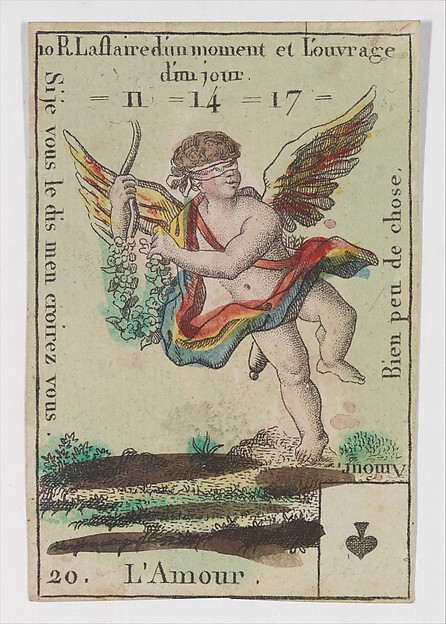 Anonymous, French, 18th century, L'Amour, from the playing cards (for quartets) "Costumes des Peuples Étrangers"