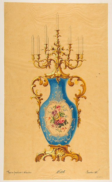 Anonymous, French, 19th century, Design for a Porcelain Candelabra