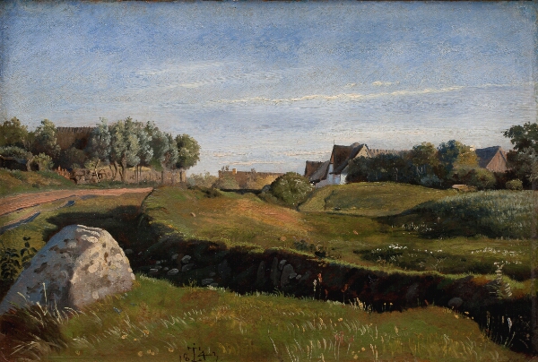 Johan Thomas Lundbye, Landskab med Vejby set fra nord. Eftermiddagsbelysning