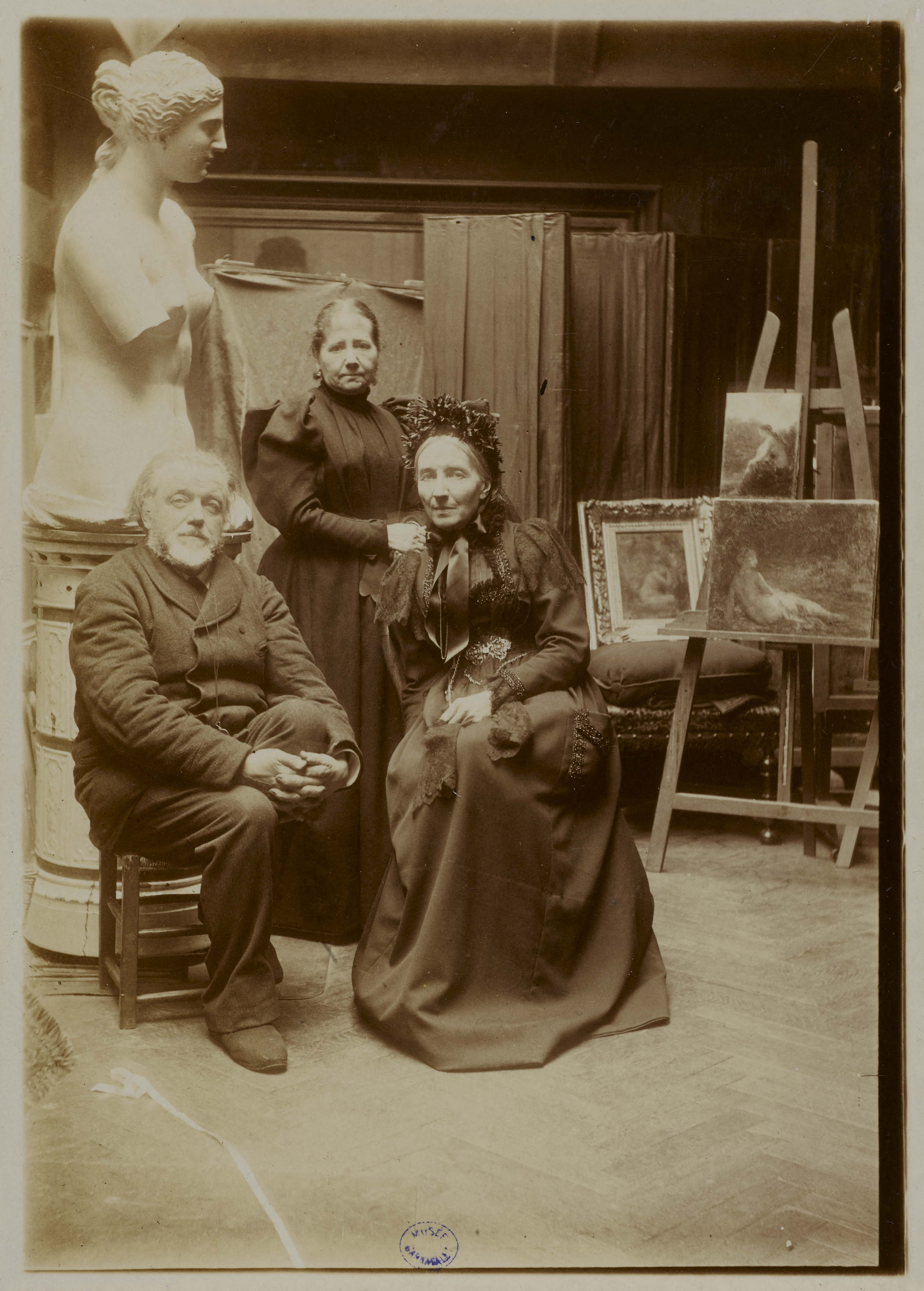 Anonyme, Portrait de Fantin-Latour, sa femme et sa belle-sœur dans l'atelier