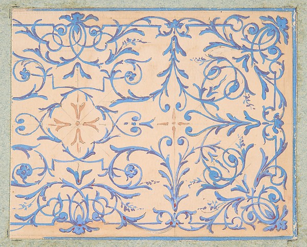 Jules-Edmond-Charles Lachaise, Partial design for a decorative panel painted in rinceaux