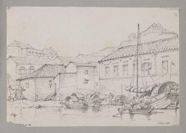 George Chinnery, Waterside houses below Penha Hill, Macau