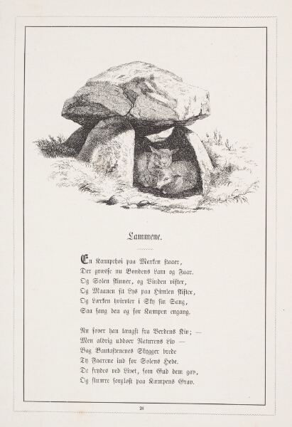 H.P. Hansen, Lammene. Illustration til H.V. Kaalund, "Fabler for Børn"