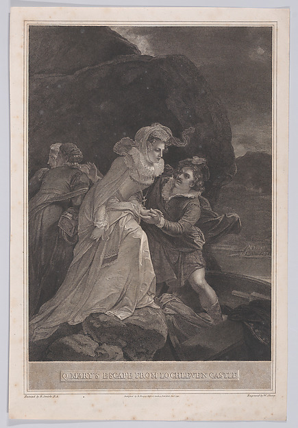 William Sharp, Mary, Queen of Scots escaping Lochleven Castle (from "The History of England")