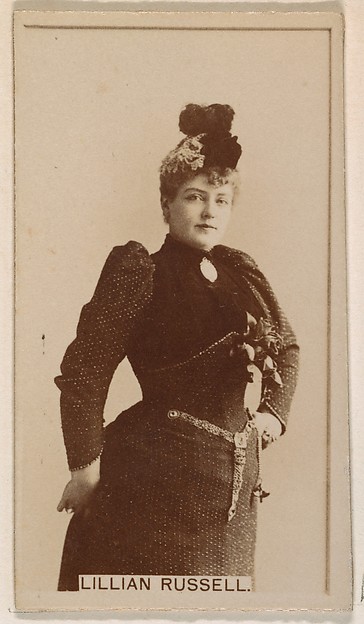 Kinney Brothers Tobacco Company, Lillian Russell, from the Actresses series (N245) issued by Kinney Brothers to promote Sweet Caporal Cigarettes