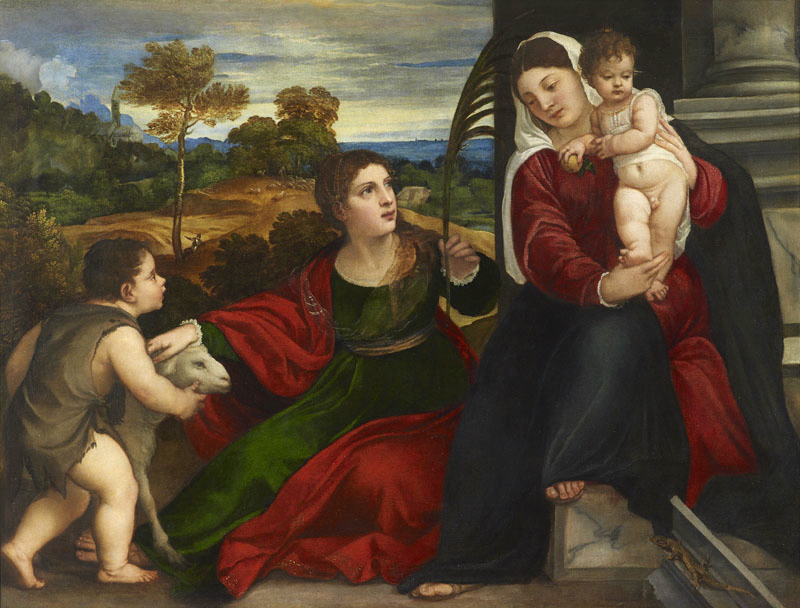 Titian, Madonna and Child with Saint Agnes and Saint John the Baptist