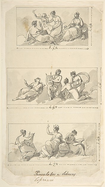 Giovanni Battista Cipriani, Design for Three Panels for a Library