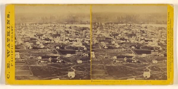 Carleton Watkins, Panorama of Portland and the Willamette River, Oregon. No. 6.