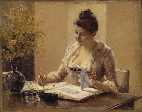 Albert Edelfelt, Dam som skriver brev