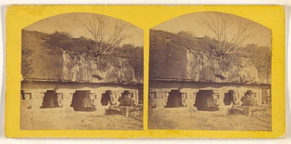 Unknown, [Caves of Ellora. Outer view of the Cave of Ramishivur]