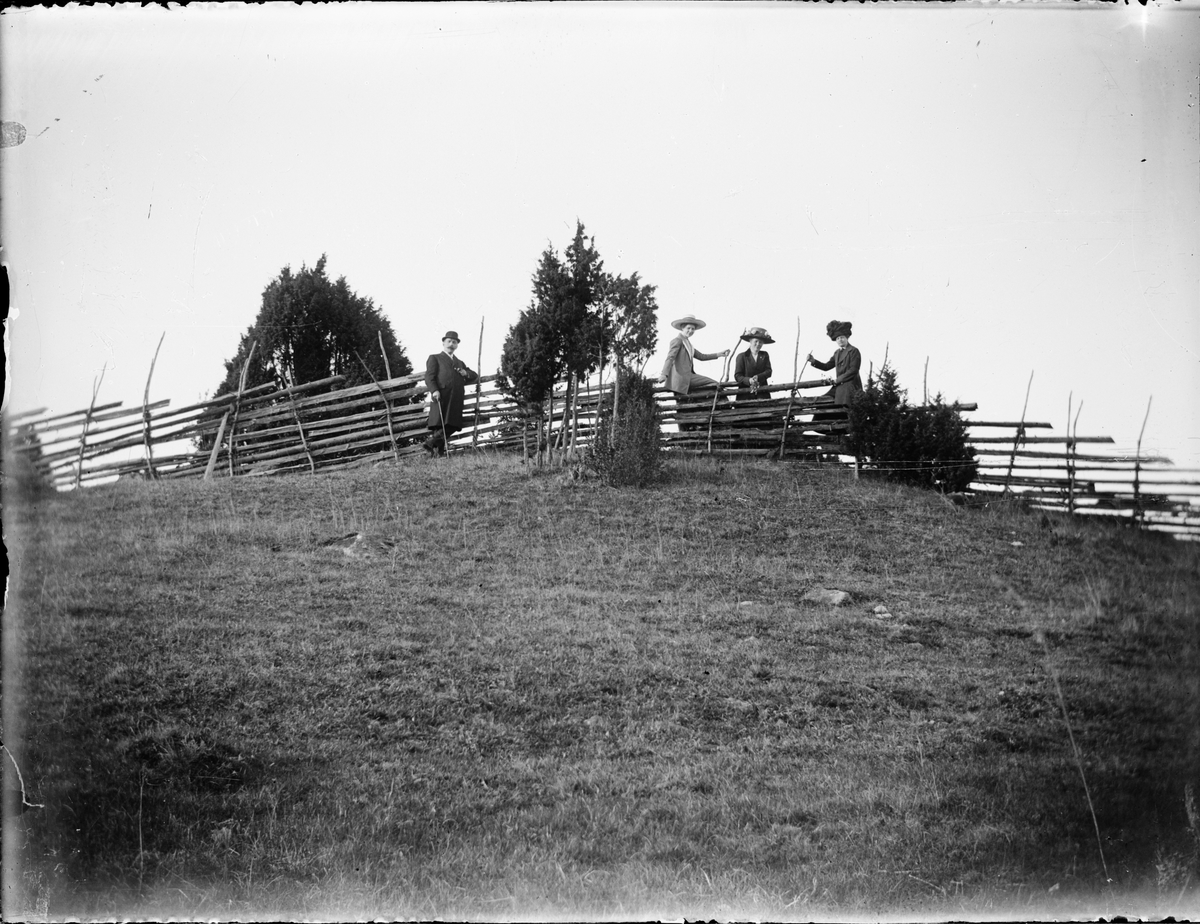 Skötsner-Edhlund, A man and three women at the estate, Östhammar, Uppland