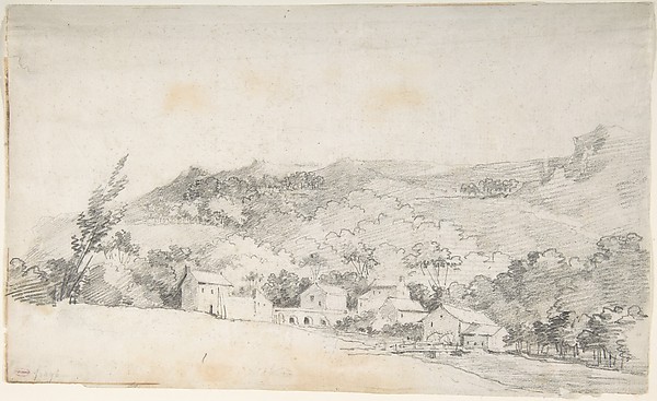Jean Honoré Fragonard, Farm Buildings with Water Mill