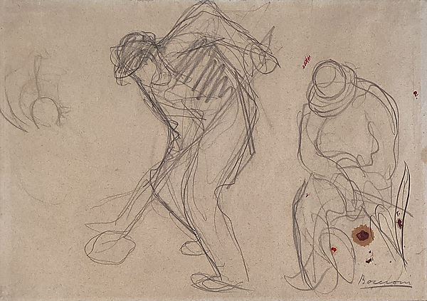 Umberto Boccioni, Study for "The Street Pavers": Two Workmen