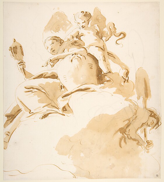 Giovanni Battista Tiepolo, Seated Woman with a Winged Putto