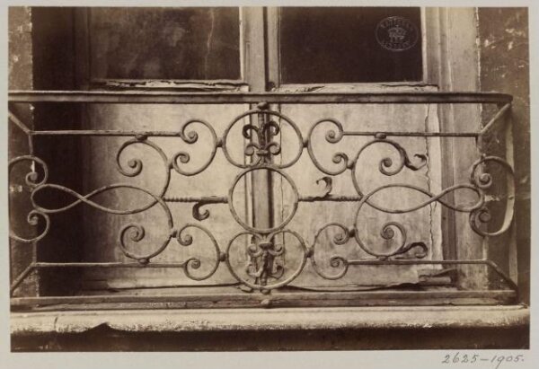 Atget, Jean-Eugène-Auguste, Balcony front, Rue Poissonniere, Paris, France