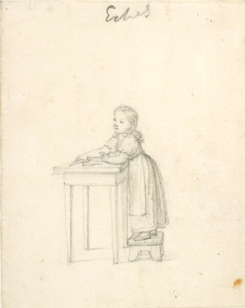 C.W. Eckersberg, Lille pige stående på en skammel ved et bord