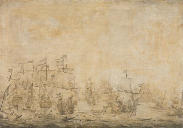 Willem van de Velde (I), Battle between the Dutch and Swedish Fleets, in the Sound, 8 November 1658
