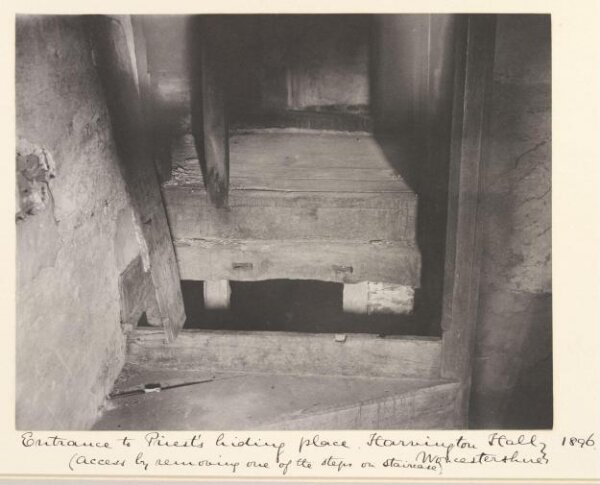 Stone, Benjamin (Sir), Entrance to Priest's hiding place, Harvington Hall, Worcestershire