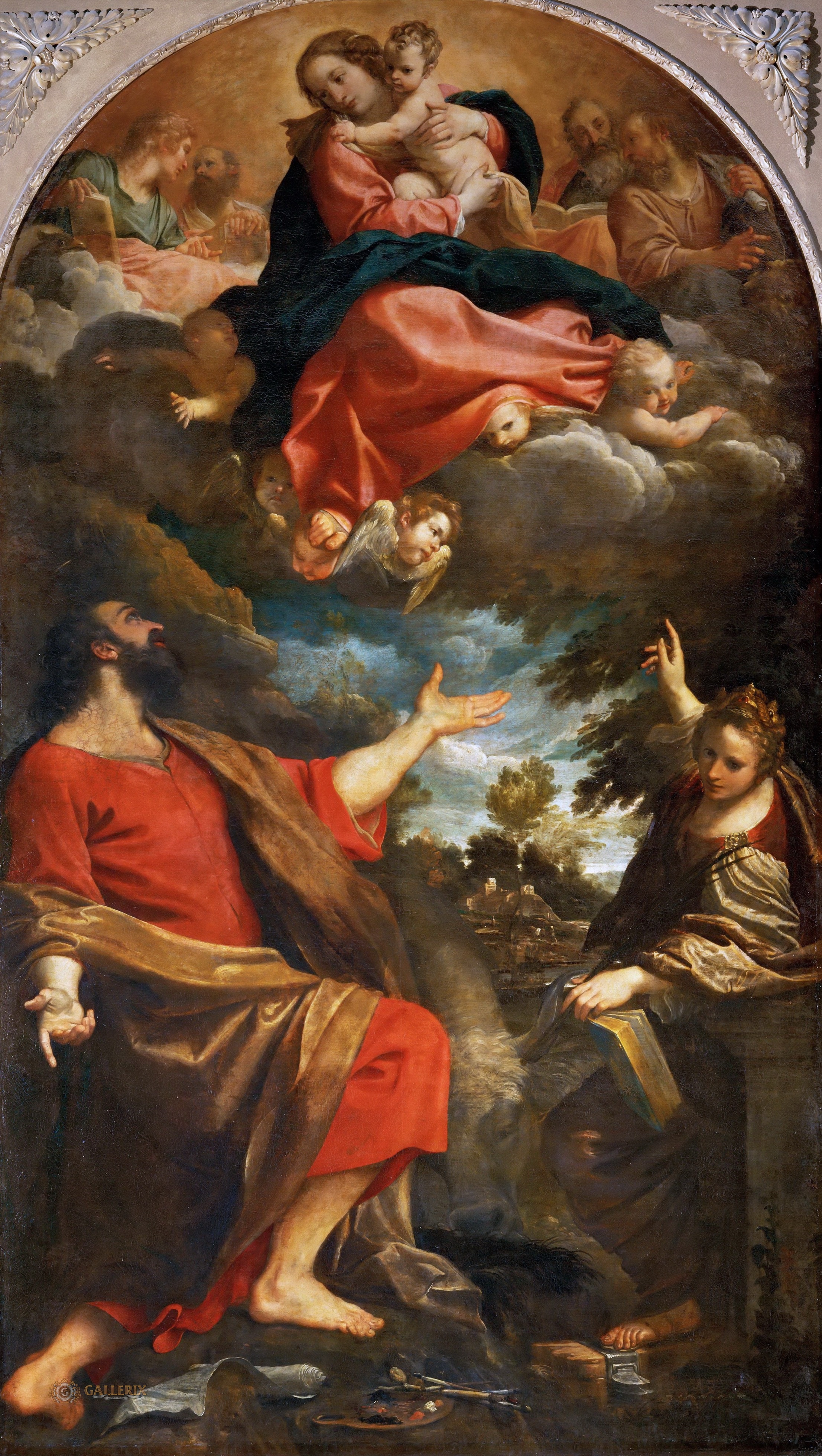 Annibale Carracci, Madonna Appearing to St. Luke and St. Catherine