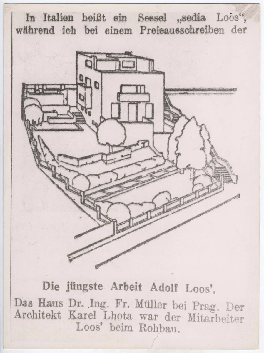 Anonym, Villa Dr. Ing. Frantisek und Milada Müller, Prag-Stresovice, Nad Hradnim vodojemem 14, Tschechische Republik, Schrägansicht (aus einer Zeitschrift)