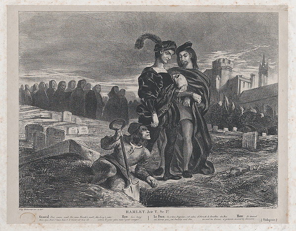 Eugène Delacroix, Hamlet Contemplating Yorick’s Skull